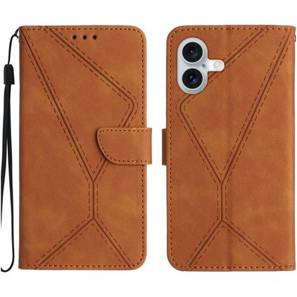 Mobigear Stitch iPhone 17 Étui Portefeuille - Marron
