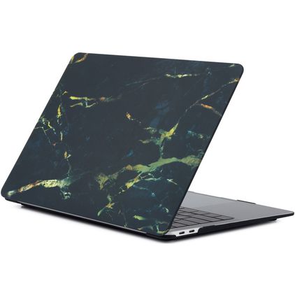 Mobigear Marble MacBook Air 13 pouces (2018-2020) Coque rigide pour MacBook - Noir / Marron - Modèle A1932 / A2179 / A2337
