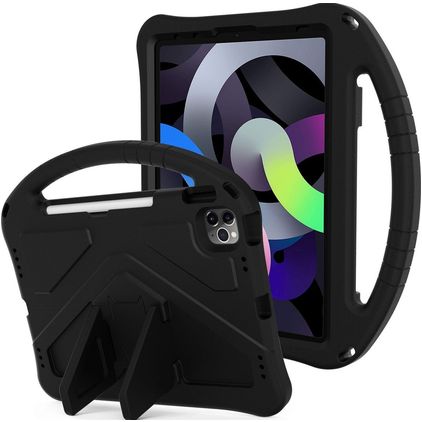 Mobigear AeroArmor Coque iPad 11 (2025) Coque de tablette pour enfants avec Poignée Enfants en EVA + Porte-crayon - Noir