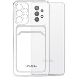 Mobilize Gelly Card Coque Transparente Samsung Galaxy A32 4G Coque arrière en TPU Souple avec Porte-Cartes - Transparent