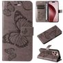 Mobigear Butterfly iPhone 16 Pro Étui Portefeuille - Gris