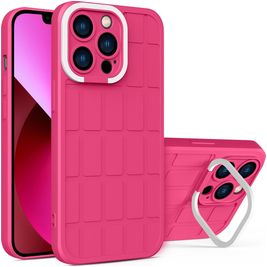 Mobigear Cube Coque iPhone 14 Plus Coque arrière Rigide avec Support Amovible - Magenta