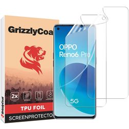 GrizzlyCoat OPPO Reno 6 Pro 5G Hydrogel TPU Protection d'écran - Compatible coque + Cadre de pose (Lot de 2)