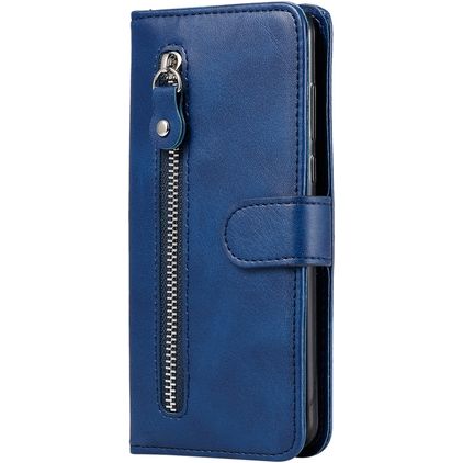 Mobigear Zipper Housse Xiaomi Redmi Note 9 Etui Porte-Monnaie - Bleu