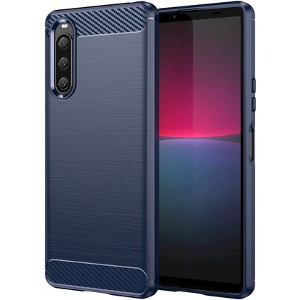 Mobigear Brushed Slim Coque Sony Xperia 10 V Coque arrière en TPU Souple - Bleu