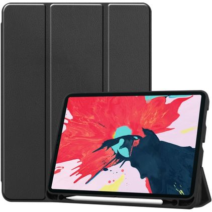 Mobigear Tri-Fold Gel Coque iPad Pro 11 Pouces (2022) Etui en TPU,Similicuir + Porte-crayon - Noir