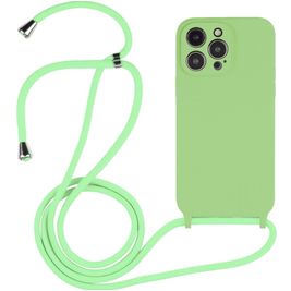 Mobigear Lanyard iPhone 14 Pro Coque avec cordon en Silicone - Vert Mobigear Lanyard iPhone 14 Pro Coque avec cordon en Silicone - Vert