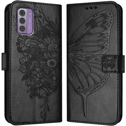 Mobigear Butterfly Housse Nokia G42 Etui Porte-Monnaie - Noir