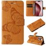 Mobigear Butterfly Housse iPhone 16 Pro Etui Porte-Monnaie - Cognac