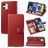 Mobigear Snap Button Housse iPhone 12 Pro Etui Porte-Monnaie - Rouge