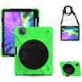 Mobigear SureGrip XGuard Coque iPad Pro 11 Pouces (2021) Coque arrière en Plastique rigide,Silicone + Porte-crayon + Bandoulière + Support Amovible - Vert