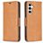 Mobigear Excellent Housse Samsung Galaxy S24 FE Etui Porte-Monnaie - Cognac