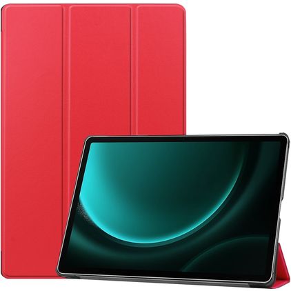 Mobigear Tri-Fold Coque Samsung Galaxy Tab S9 FE Plus Etui + Porte-crayon - Rouge