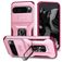 Mobigear Armor Ring Cam Slide Google Pixel 9 Pro XL Plastique rigide Coque arrière Antichoc avec bague de maintien et cache caméra coulissant - Rose