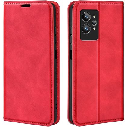 Mobigear Retro Slim Housse Realme GT2 Pro Etui Porte-Monnaie - Rouge