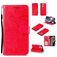 Mobigear Flowers Housse iPhone 12 Etui Porte-Monnaie - Rouge