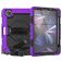 Mobigear SureGrip Xtreme Coque iPad Air 11 Pouces (2024) Coque arrière en Plastique rigide,Silicone + Porte-crayon + Bandoulière + Support Amovible - Violet