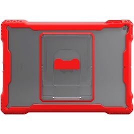 MAXCases Shield Extreme-X Coque iPad 8 (2020) Coque Arrière Rigide Antichoc + Support Amovible - Transparent / Rouge