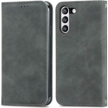 Mobigear Retro Slim Housse Samsung Galaxy S21 FE Etui Porte-Monnaie - Gris