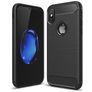 Mobigear Brushed Slim Coque iPhone XS Coque arrière en TPU Souple - Noir
