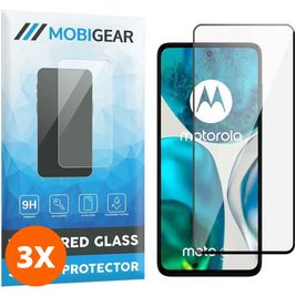 Mobigear Premium Motorola Moto G52 Verre trempé Protection d'écran - Compatible Coque - Noir (Lot de 3)