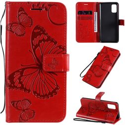 Mobigear Butterfly Housse Samsung Galaxy A41 Etui Porte-Monnaie - Rouge
