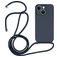 Mobigear Lanyard iPhone 15 Coque avec cordon en Silicone - Dark Blue
