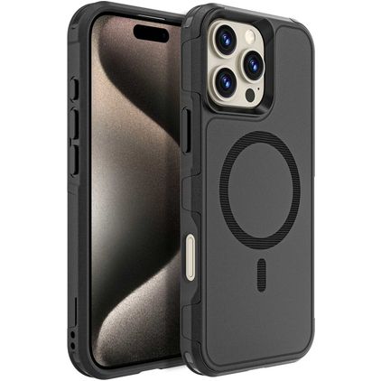 Mobigear Traveller Coque iPhone 16 Pro Max MagSafe Coque arrière Rigide Anti-Chocs - Noir