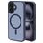 Mobiparts Hardcover Coque iPhone 16 MagSafe Coque arrière Rigide - Satin Blue