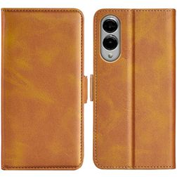 Mobigear Slim Magnet Housse Samsung Galaxy S25 Edge Etui Porte-Monnaie - Cognac