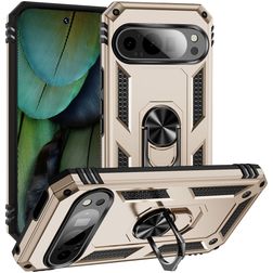 Mobigear Armor Ring Coque Google Pixel 9 Coque arrière Rigide Anti-Chocs avec Anneau-Support - Or