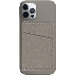 Nudient Magnet Thin Porte-cartes Cuir - 3 cartes - Compatible MagSafe - Clay Beige