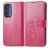 Mobigear Clover Motorola Edge (2021) Étui Portefeuille - Magenta