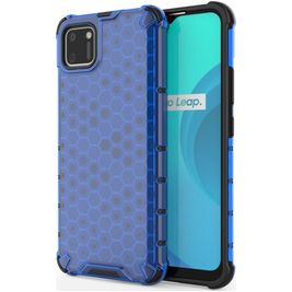 Mobigear Honeycomb Coque Realme C11 (2020) Coque arrière Rigide Anti-Chocs - Bleu