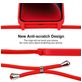 Mobigear Lanyard iPhone 14 Plus Coque avec cordon en Silicone - Rouge