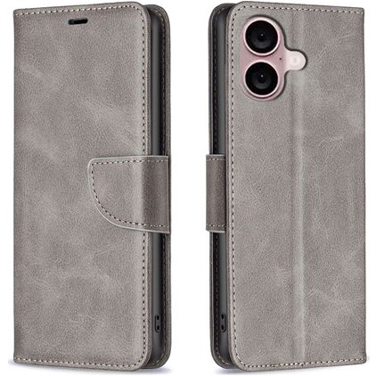 Mobigear Excellent Housse iPhone 16 Plus Etui Porte-Monnaie - Gris
