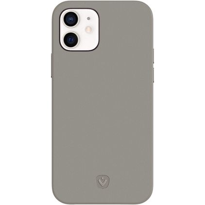 Valenta Snap Luxe Coque iPhone 12 Mini Coque arrière en Cuir Véritable - Gris