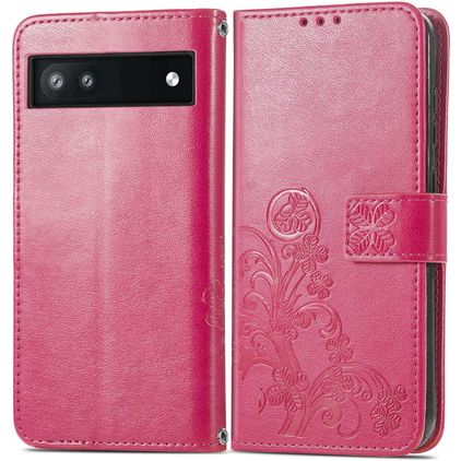 Mobigear Clover Google Pixel 6a Étui Portefeuille - Magenta