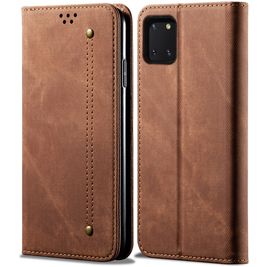 Mobigear Denim Slim Housse Samsung Galaxy Note 10 Lite Etui Porte-Monnaie - Marron