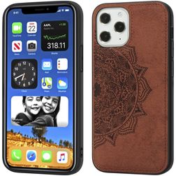 Mobigear Mandala Coque iPhone 12 Pro Max Coque arrière Rigide - Marron