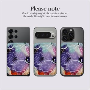 MIO - Porte Cartes en - 3 Cartes - Compatible MagSafe - Flowers