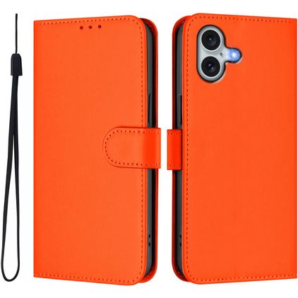 Mobigear Urban Wallet Housse iPhone 16 Plus Etui Porte-Monnaie - Orange