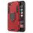 Mobigear Armor Ring iPhone 8 Plastique rigide Coque arrière Antichoc avec bague de maintien - Rouge
