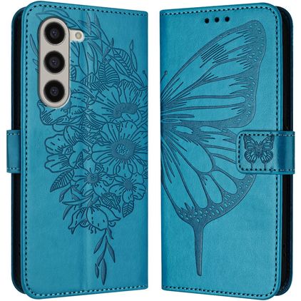 Mobigear Butterfly Housse Samsung Galaxy Z Fold 6 Etui Porte-Monnaie - Bleu