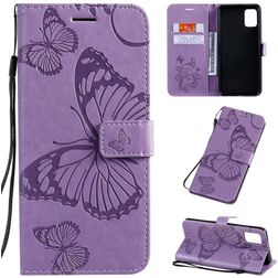 Mobigear Butterfly Housse Samsung Galaxy A51 Etui Porte-Monnaie - Violet