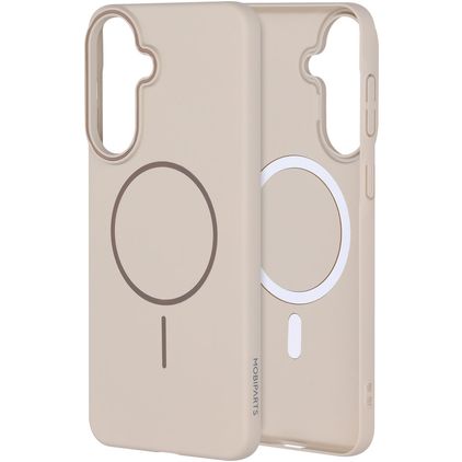 Mobiparts Slim Line Coque Samsung Galaxy A57 MagSafe Coque arrière Rigide - Off White