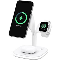 Mobigear MagStation Pro 3in1 Station de Charge MagSafe pour iPhone / AirPods & Apple Watch - Blanc