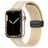 Mobigear Stripe Mag Bracelet Silicone Apple Watch Fermeture magnétique - 42/41/40/38 mm - Blanc / Beige