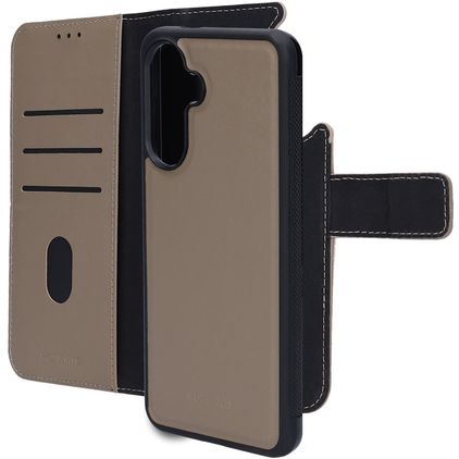 Mobiparts Housse Samsung Galaxy A56 Etui avec Coque Détachable en Cuir Véritable Porte-Monnaie - Taupe