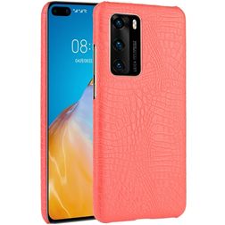 Mobigear Croco Huawei P40 Plastique rigide Coque arrière - Rouge